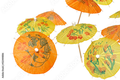 Valokuva Colorful orange and yellow paper drink umbrellas