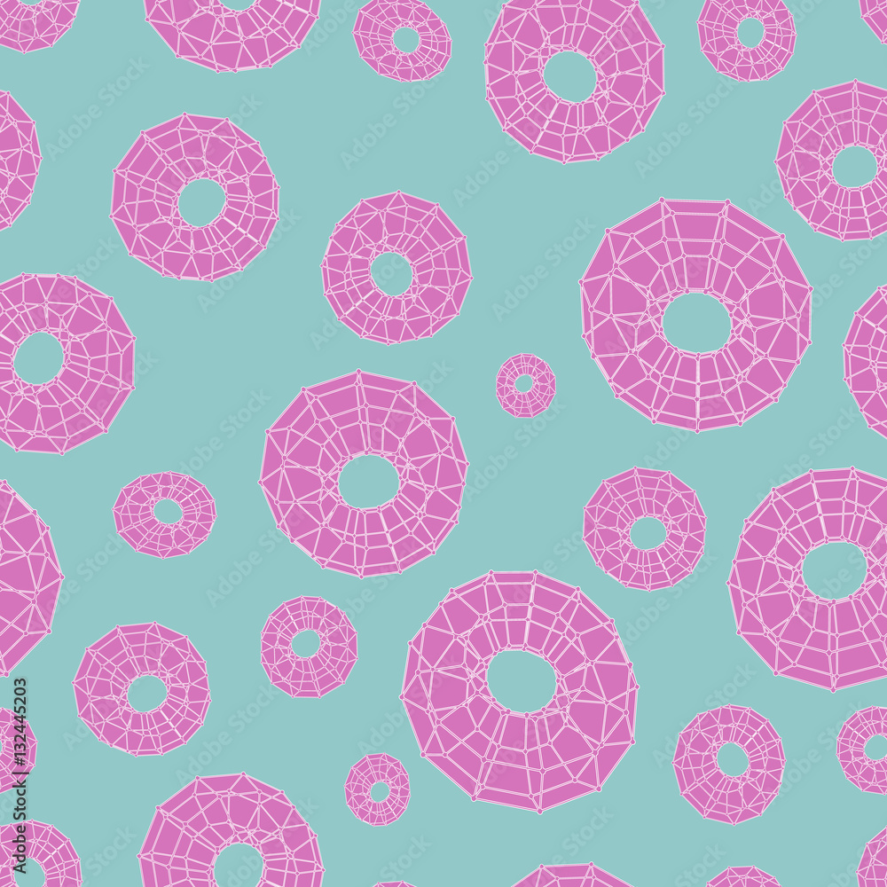 Seamless pattern of colored bagels on an azure background. Seamless pattern of colored bagels on an azure background.