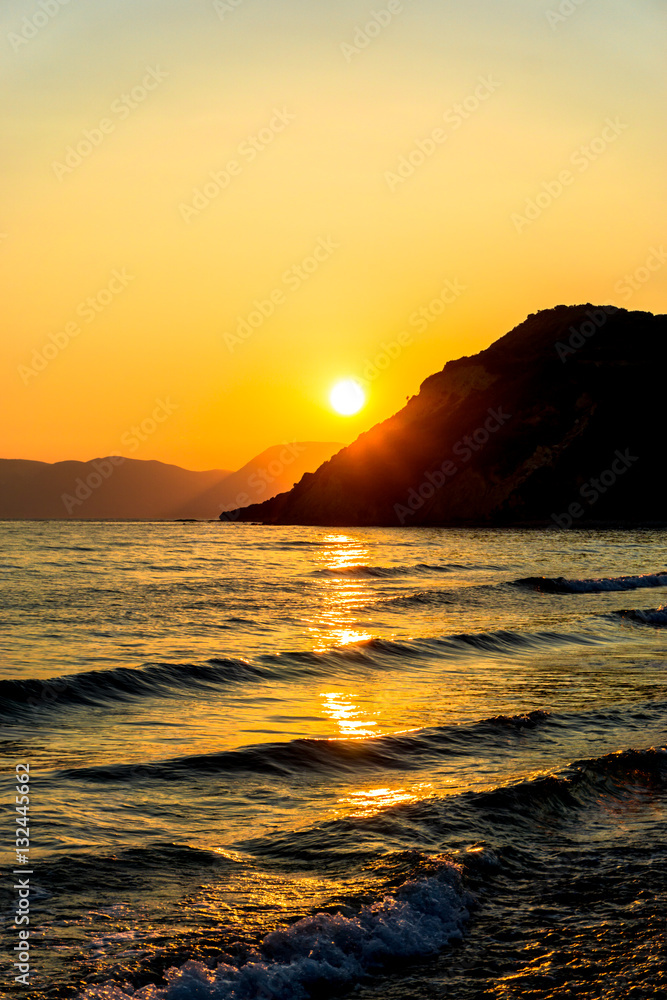 Sunset at mediterranean sea