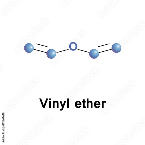 Vinyl ether is an inhalation anesthetic, medical illustration made in vector