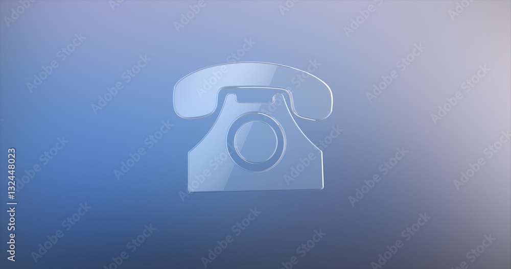 Retro Telephone Glass 3d Icon Retro Telephone Glass 3d Icon