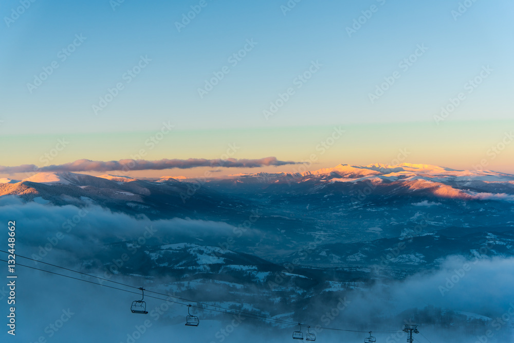 Obraz premium Winter sunset