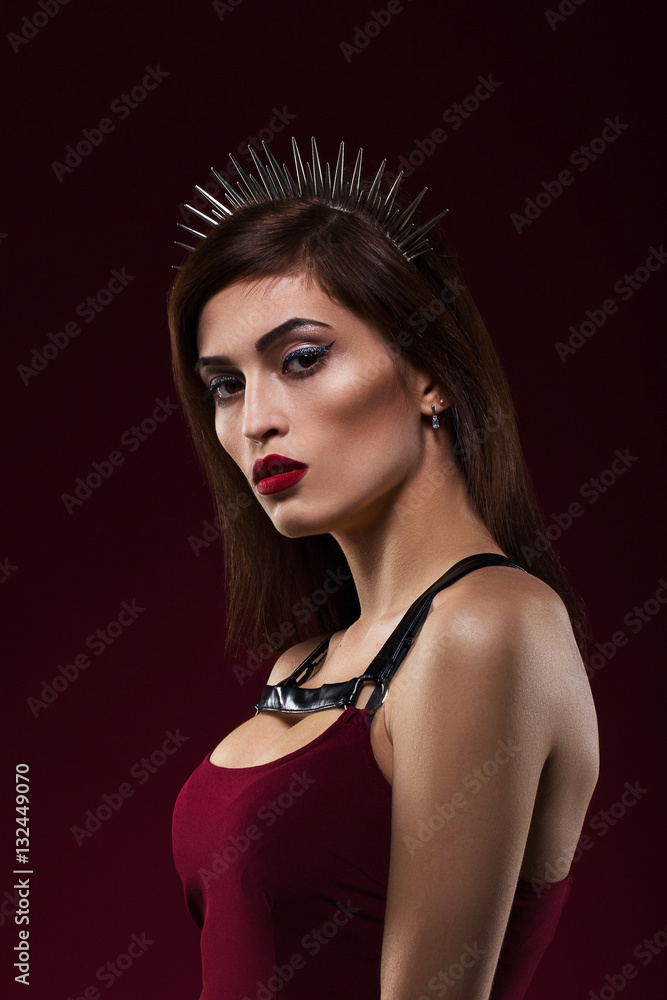 Fashion portrait of a beautiful girl. With the Hoop on the head. Fashion portrait of a beautiful girl. With the Hoop on the head.