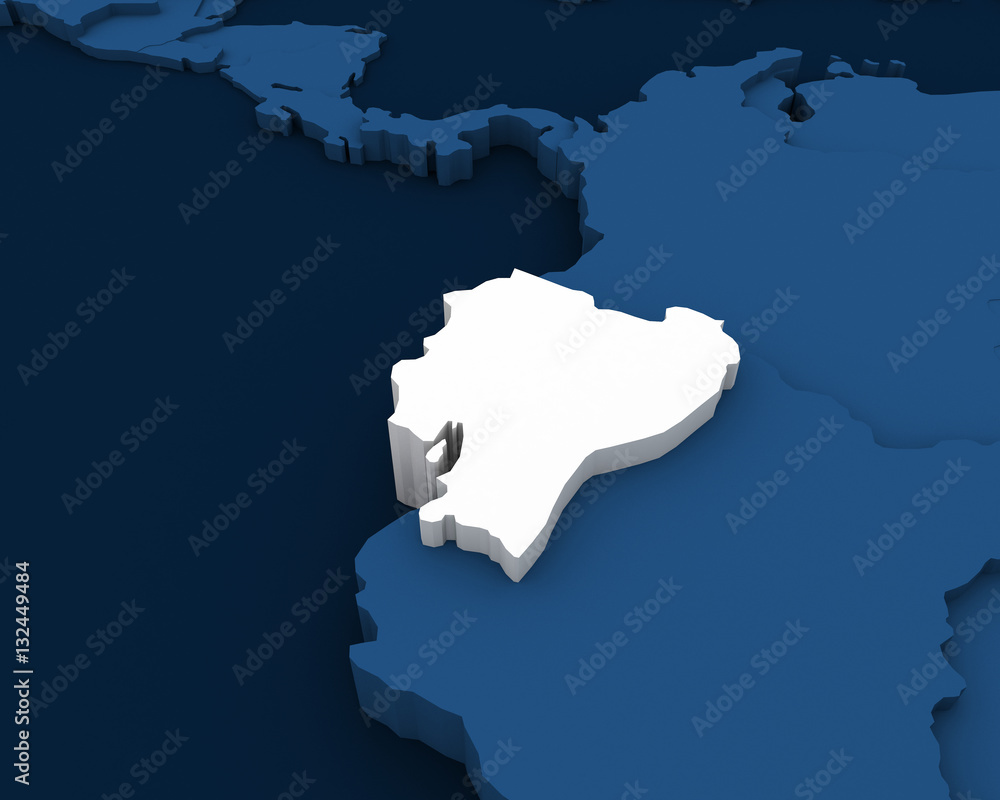 ecuador map 3D illustration