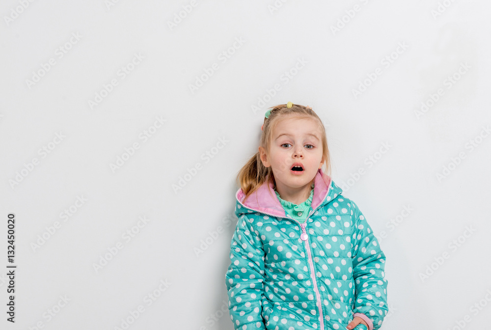 cute little girl with funny expression and open mouth cute little girl with funny expression and open mouth