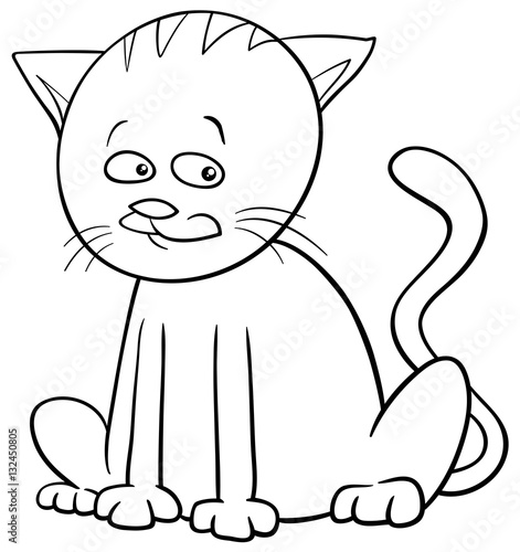 cat character coloring page