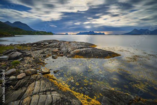 Beautiful landscape around Rossoystraumen, of Norway, Scandinavia