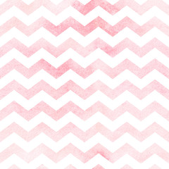 Papier peint photo Chevron patrons Motif chevron aquarelle rouge  © Pineapples