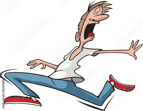 Running Man
A cartoon of a man running scared.