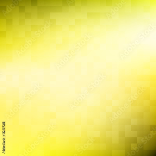 Simple yellow background with gradient textured by squares. Vect