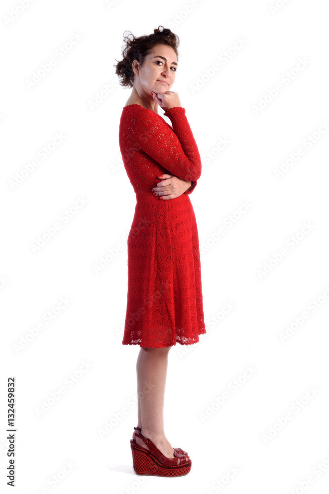 Full portrait woman in red Full portrait woman in red
