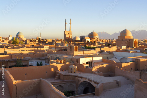 Panorama of the Iranian city of Yazd 