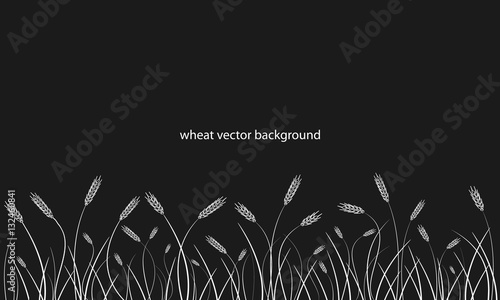 Wheat field line border on black background.