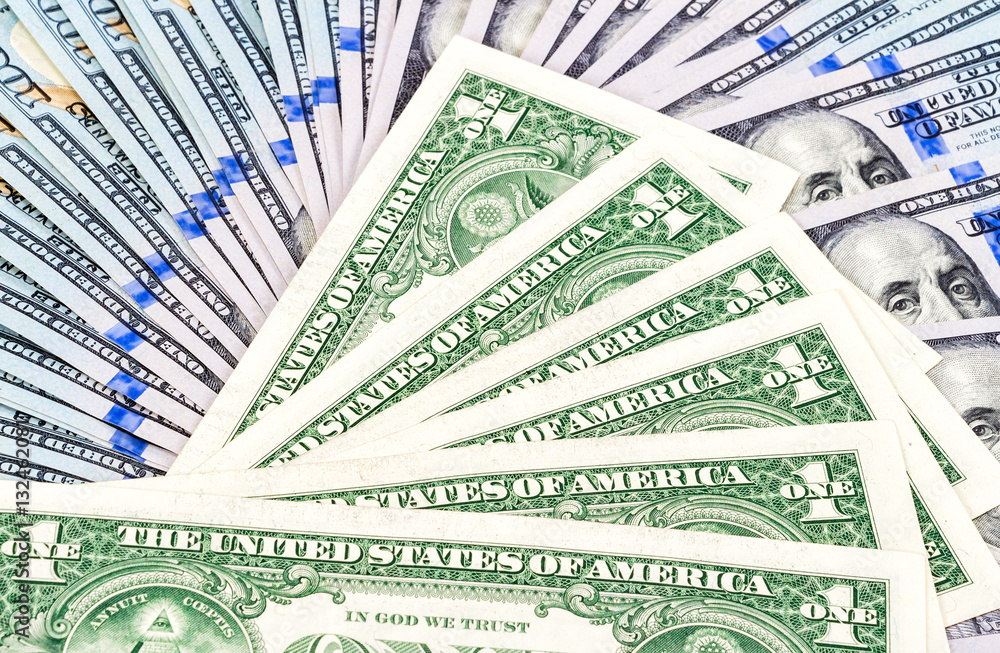 Pile of one hundred american dollar bills as background Pile of one hundred american dollar bills as background