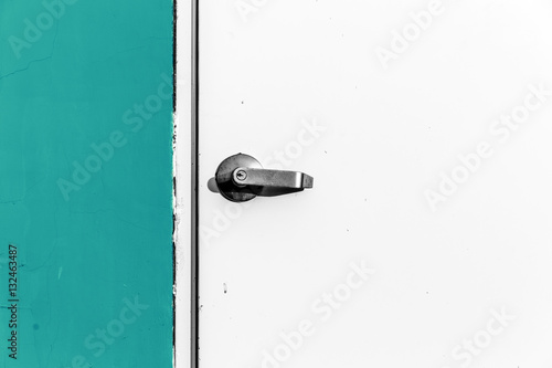 Closeup Door with metal door knob