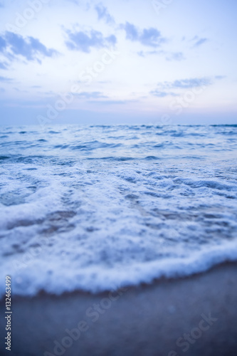 Sea water bubble closeup, selective focus, vintage style