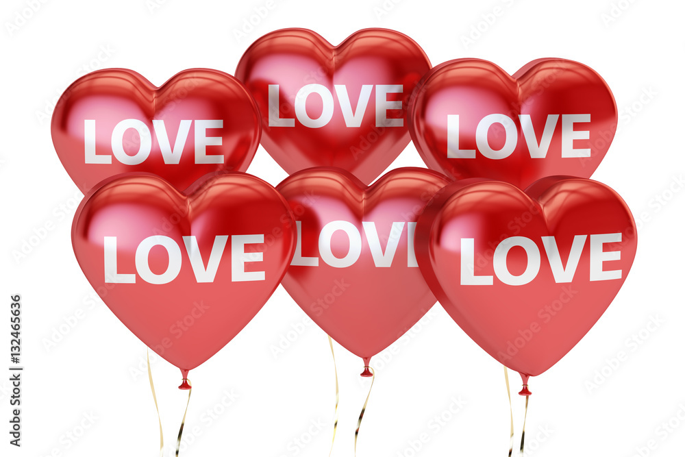 Happy Valentine's day concept, inscription love on the red heart