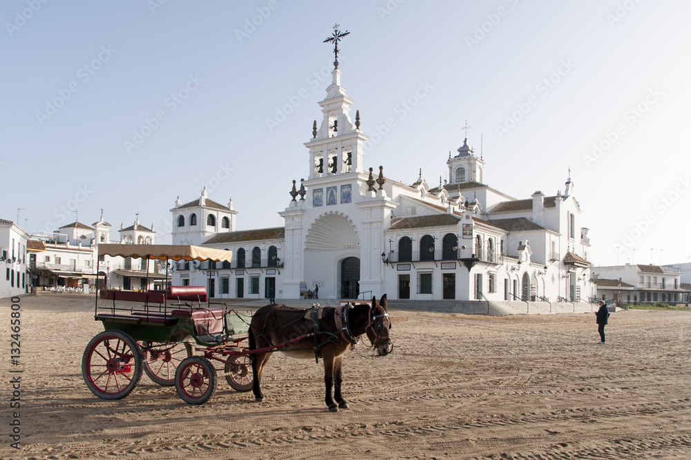 Naklejka premium Ermita de El Rocío en la provincia de Huelva