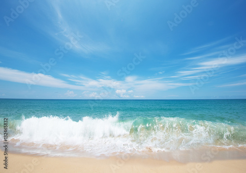 wave and blue skytropical sea