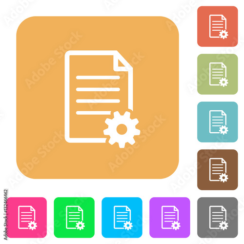 Document setup concept with cogwheel rounded square flat ico