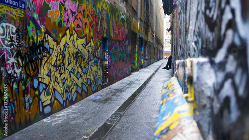 Graffiti art alley way
