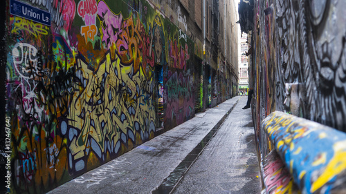 Graffiti art alley way photo