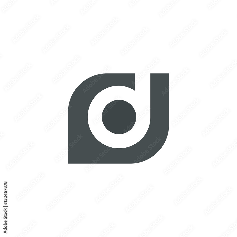 d letter initial on round shape logo vector d letter initial on round shape logo vector