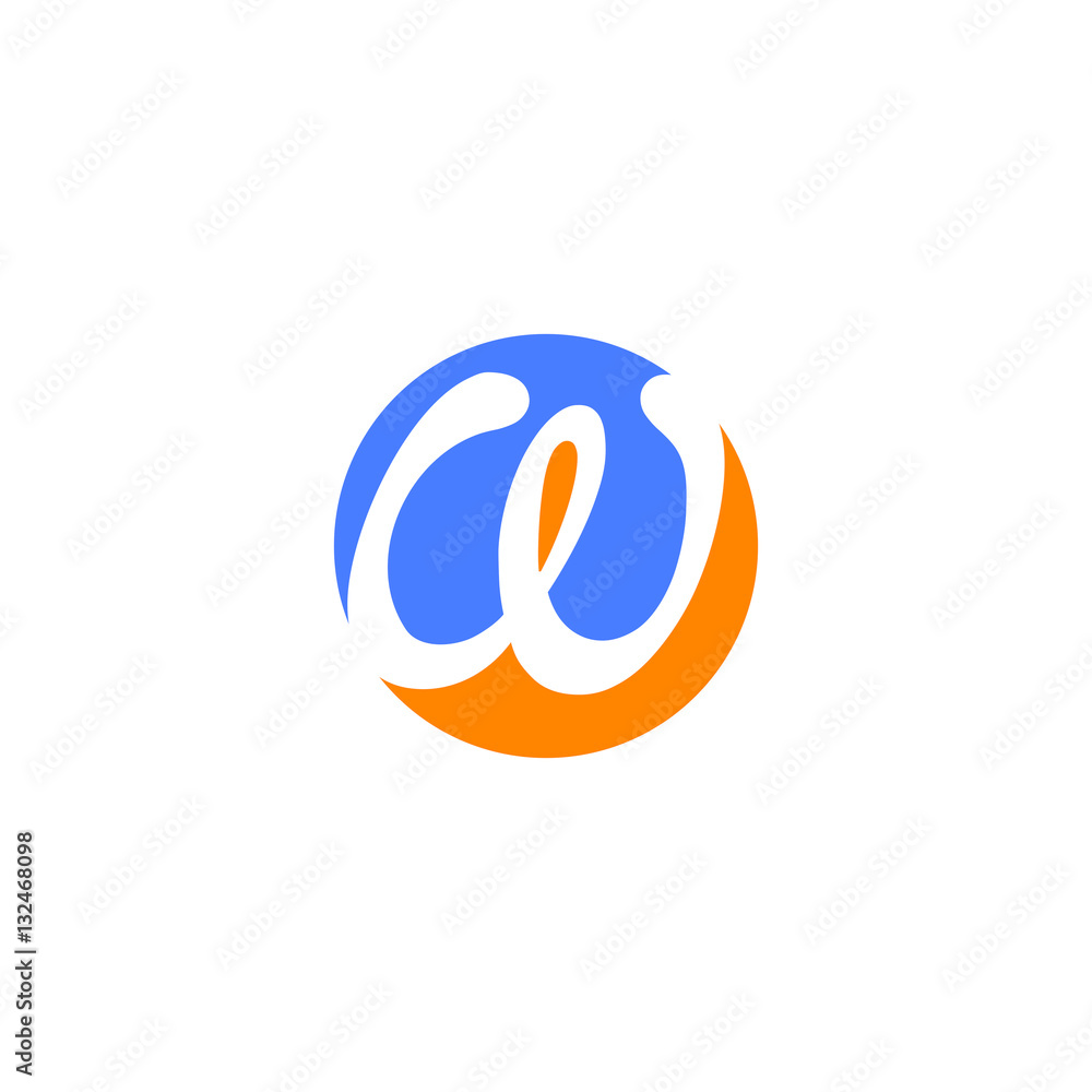 w letter initial on circle shape logo vector w letter initial on circle shape logo vector
