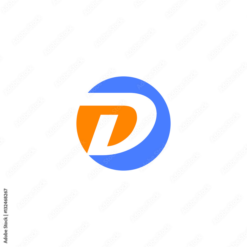 D capital letter alphabet in the circle logo vector D capital letter alphabet in the circle logo vector