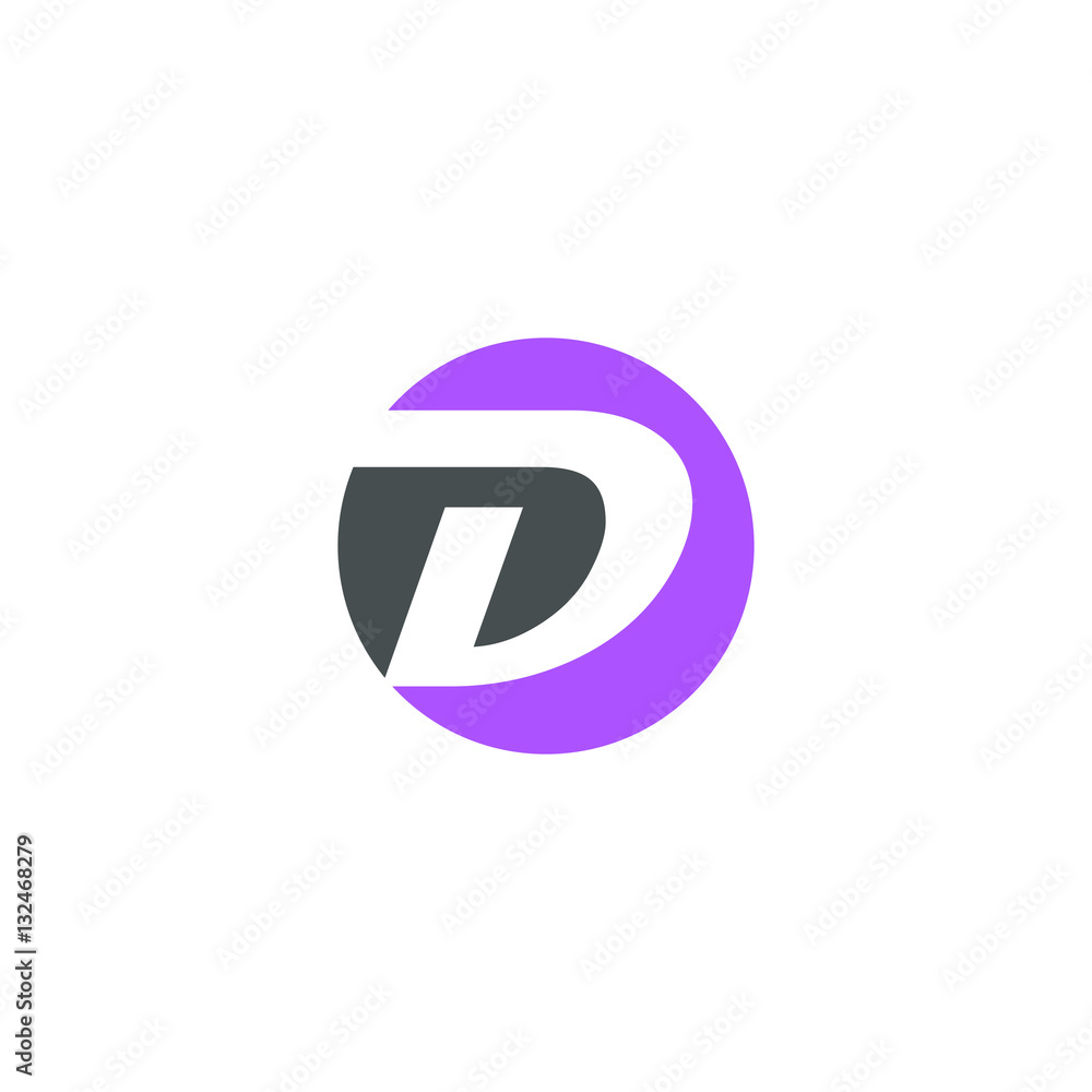 D capital letter alphabet in the circle logo vector D capital letter alphabet in the circle logo vector