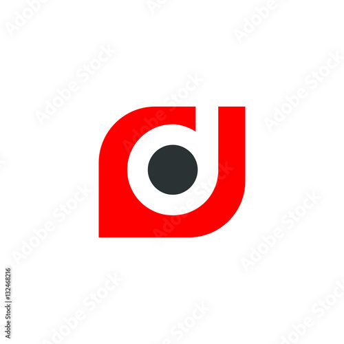 d letter initial on a round shape logo vector