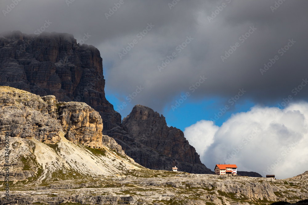 Fototapeta premium rifugio high at the Dolomites mountains