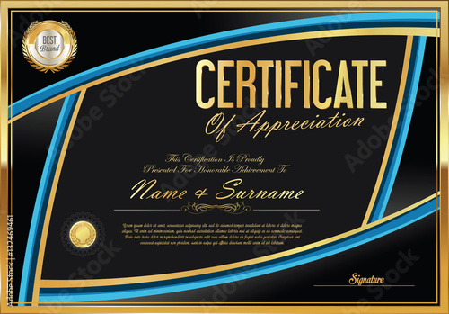 Certificate retro design template 