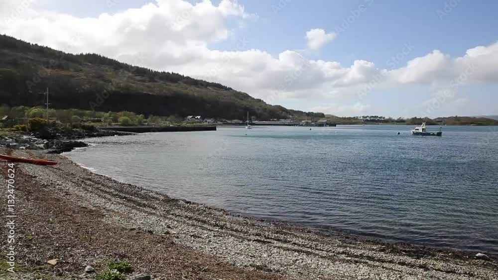 Craignure Isle of Mull Argyll and Bute Scotland uk view to ferry port pan Craignure Isle of Mull Argyll and Bute Scotland uk view to ferry port pan