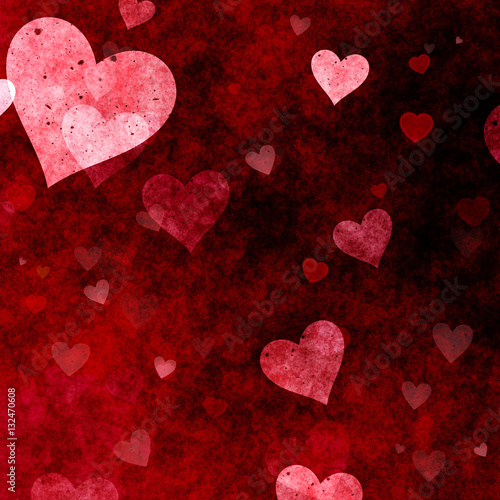 Grunge hearts Valentines Day background