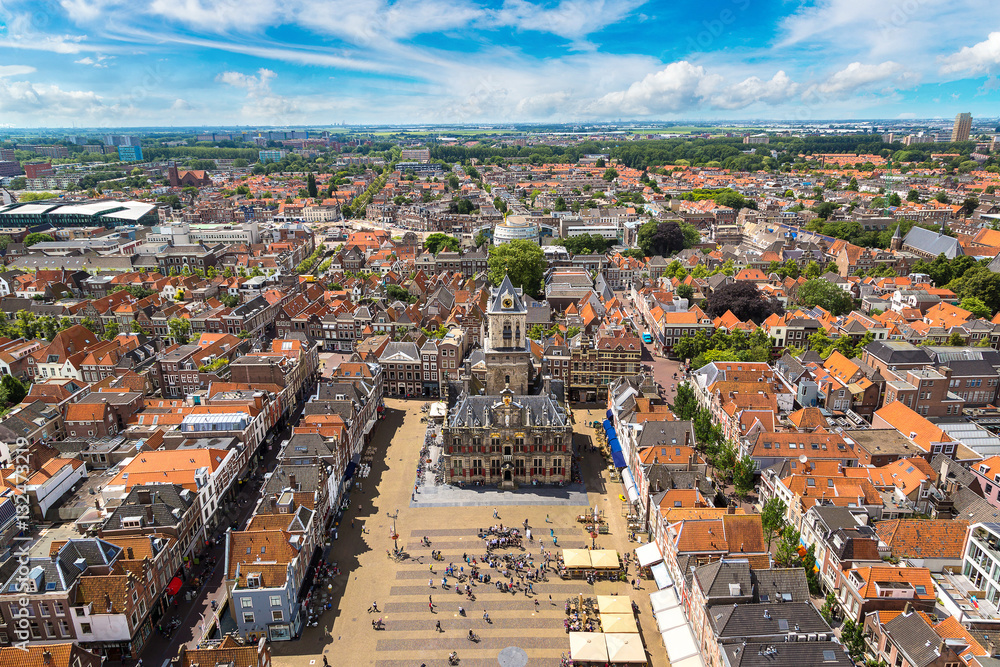 Panoramic view of Delft