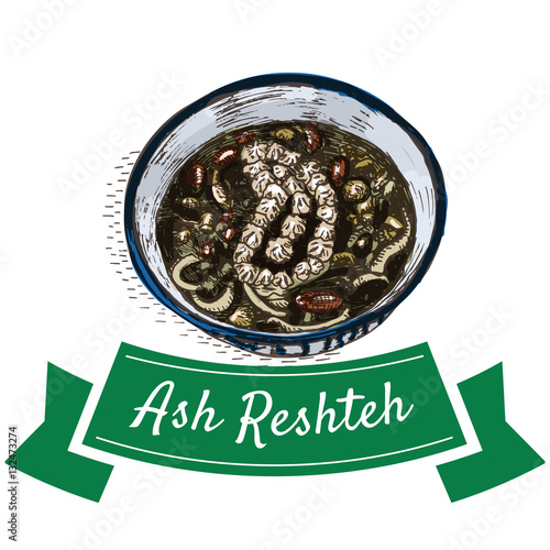 Ash Reshteh colorful illustration.