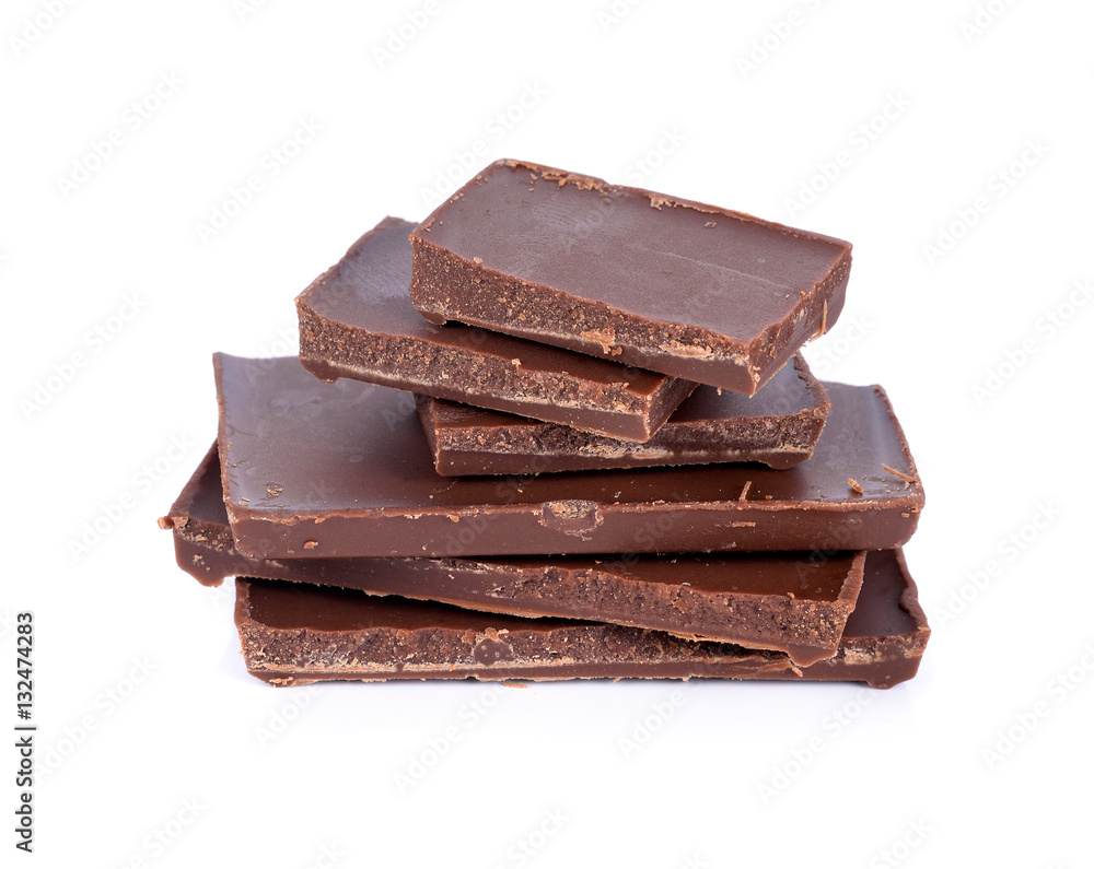Chocolate bars stack isolated on white background Chocolate bars stack isolated on white background