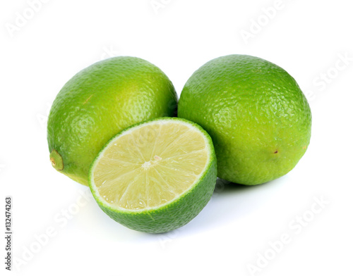 Citrus lime fruit isolated on white background