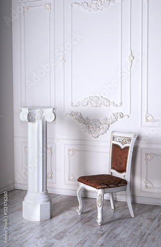 chair on stucco background column