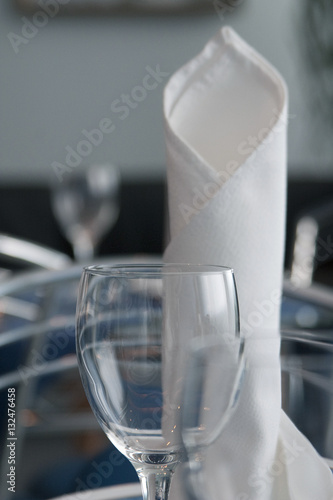 Empty glass on a table