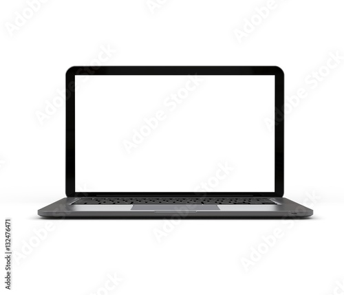 Aluminium notebook isolated on white