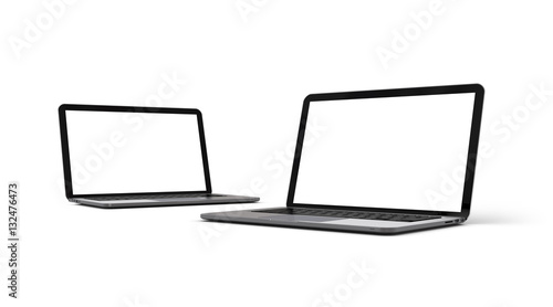 Aluminium notebook isolated on white