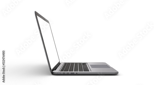 Aluminium notebook isolated on white