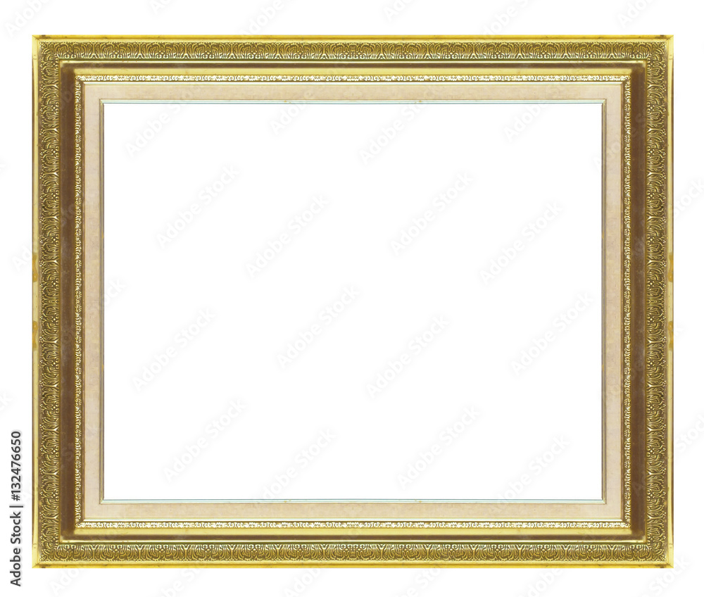 antique golden frame isolated on white background antique golden frame isolated on white background