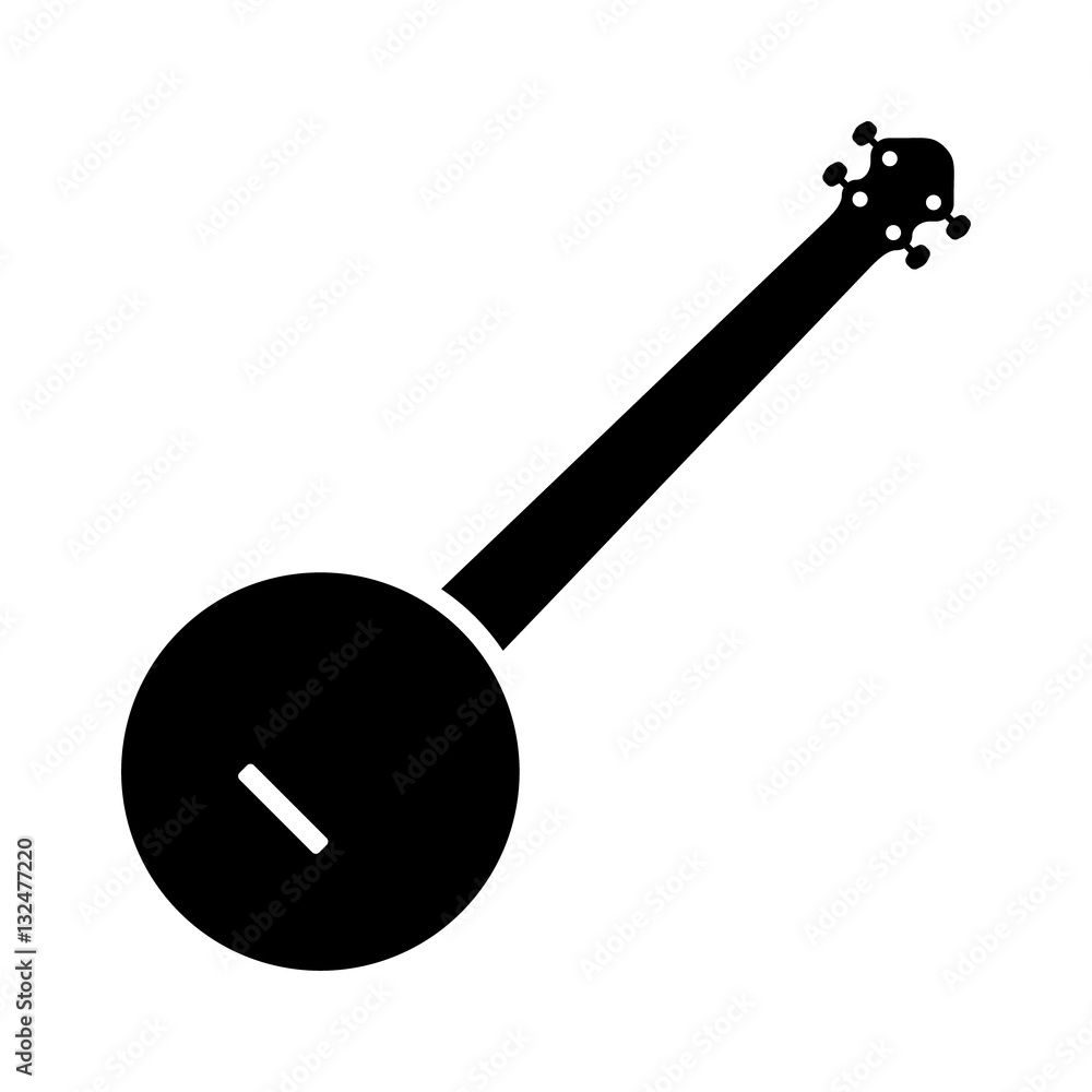 Banjo musical instrument flat icon for music apps and websites Banjo musical instrument flat icon for music apps and websites