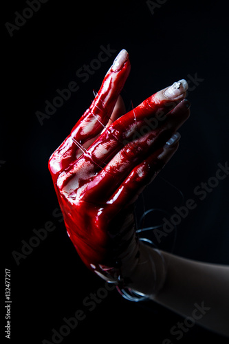 Obraz na płótnie bloody hand w salonie