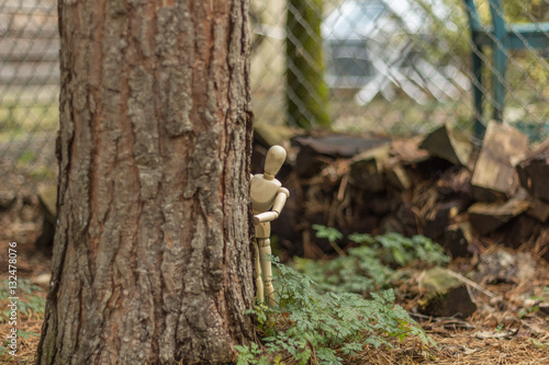 Wooden mannequin study