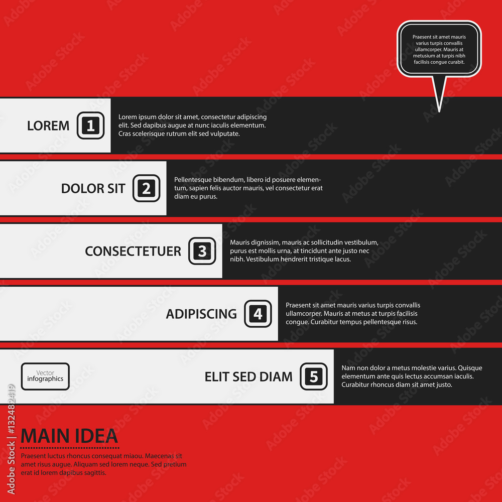 Corporate design template on red background. Black and white colors. Useful for advertising, presentations and web design. Corporate design template on red background. Black and white colors. Useful for advertising, presentations and web design.