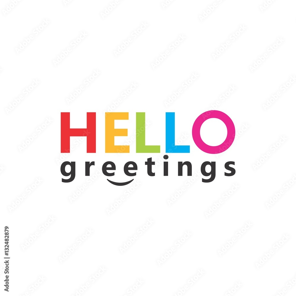 Hello Greeting Letter Word Logo Vector